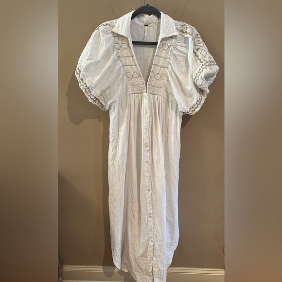 Free people Samantha Shirtdress in Ivory Combo - Picture 2 of 7